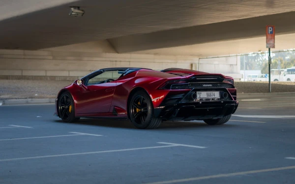  Maroon Lamborghini Huracan Evo Spyder Photo 2