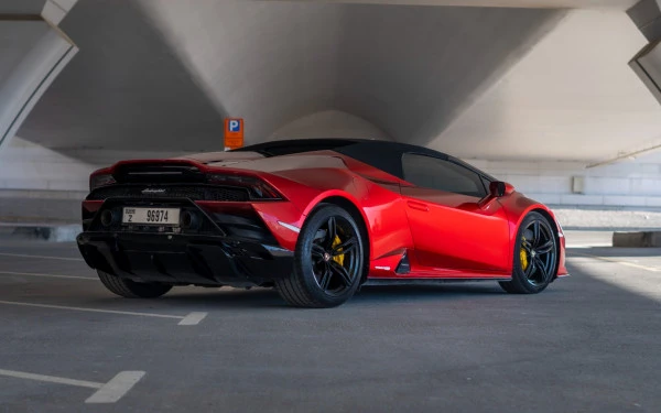  Maroon Lamborghini Huracan Evo Spyder Photo 4